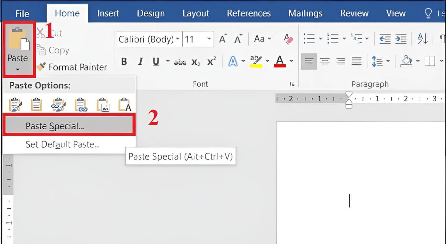 Cách dùng chức năng Paste Special để chèn file Excel sang Word
